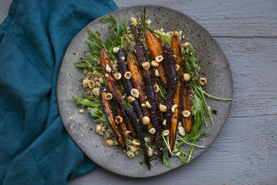 Close-up of vegetables in plate