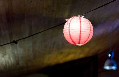 Low angle view of illuminated lanterns