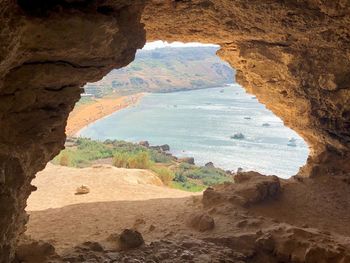 Rock formations on beach