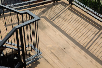 High angle view of empty staircase