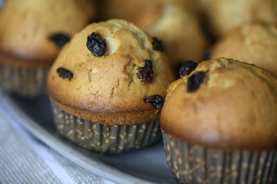 Close-up of cupcake on table