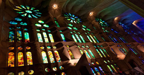 Low angle view of illuminated ceiling