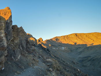 Scenic view of mountains against clear blue sky, mount kilimanjaro, tanzania 