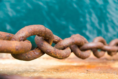 Close-up of rusty chain