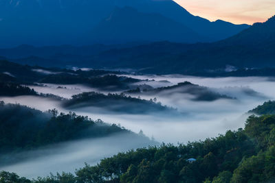 Scenic view of mountains against sky