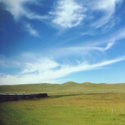 Scenic view of field against sky