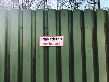 Close-up of text on wall