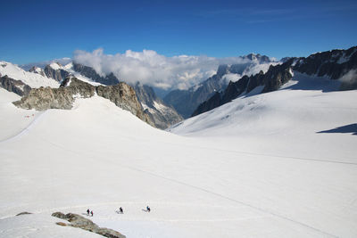 Scenic view of monte bianco glacier against sky