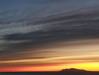 Scenic view of dramatic sky during sunset