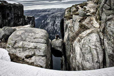 Rock formations in water