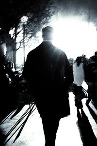 Woman standing in pond