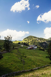 Scenic view of land against sky