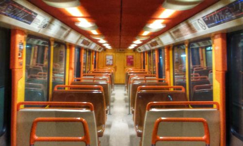 Empty railroad station platform