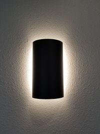 Directly below shot of illuminated light on wall