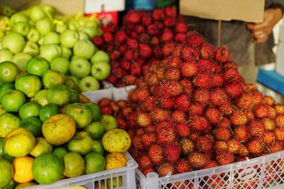 Fruits for sale at market stall