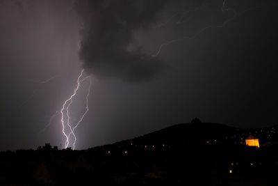 Lightning strike at night