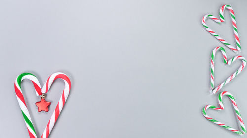 Close-up of heart shapes on white background