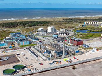 Aerial view of nuclear reactor of ecn in petten the netherlands