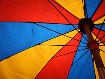 Low angle view of colorful parasol