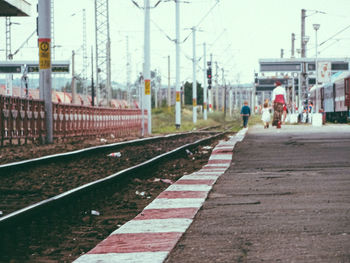 Railroad tracks on railroad track