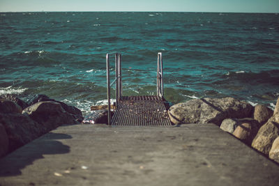 Pier leading towards seascape