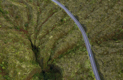 Road on green landscape of sao miguel island, azores, portugal