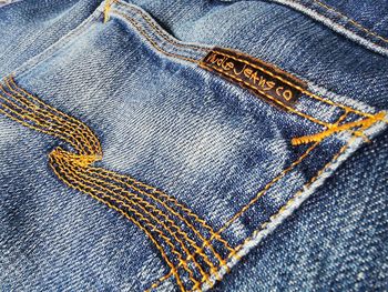 Close-up of jeans