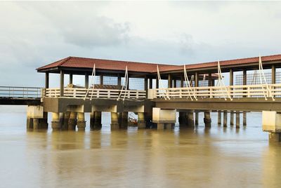 View of bridge over sea against sky