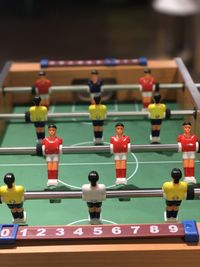 High angle view of fussball