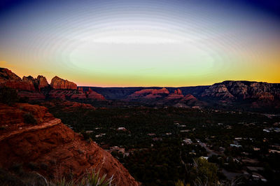Scenic view of sunset over sea