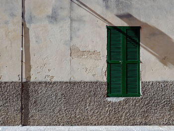 Close-up of window on wall