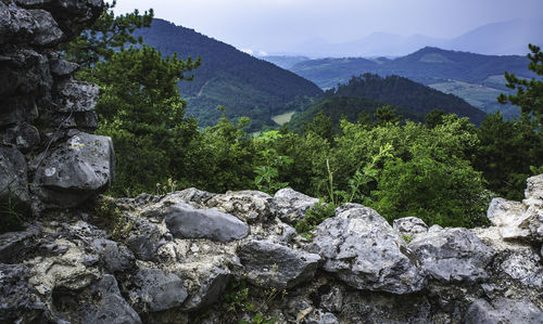 Scenic view of rocky mountains