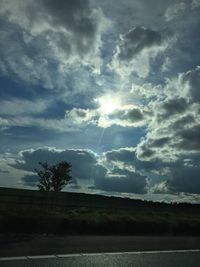 Scenic view of landscape against cloudy sky