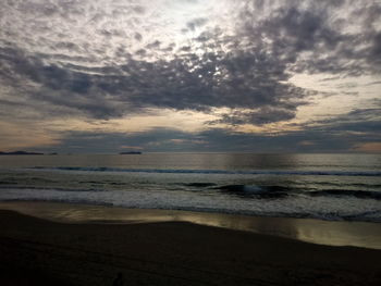 View of sea against cloudy sky