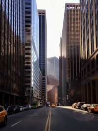View of skyscrapers against clear sky