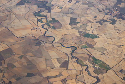 Full frame shot of agricultural landscape