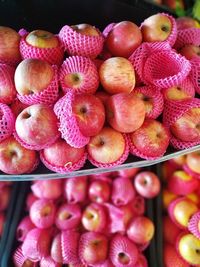 High angle view of fruits for sale in market