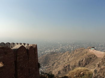 Panoramic view of landscape against clear sky