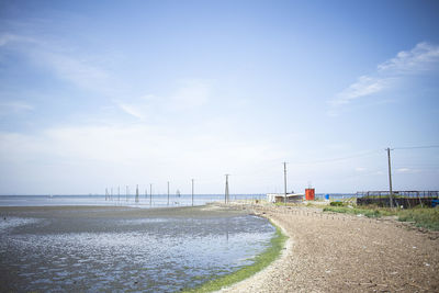 Road by sea against sky