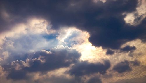 Low angle view of storm clouds in sky
