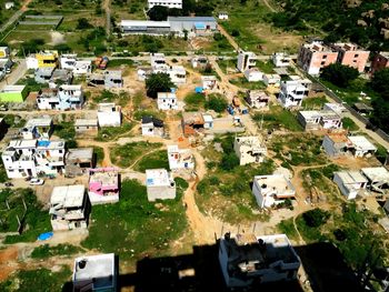 High angle view of houses