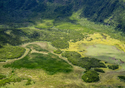 High angle view of rural landscape