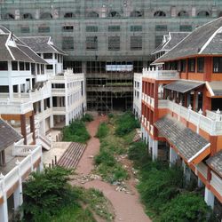 High angle view of incomplete buildings