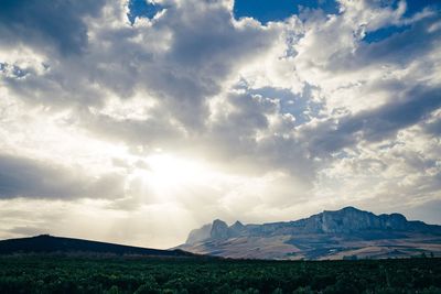 Storm clouds over landscape