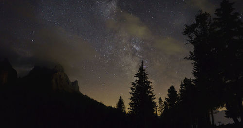 Low angle view of star field against star field