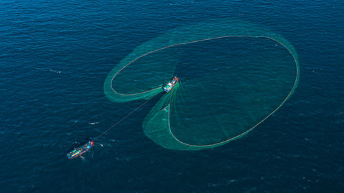 High angle view of sea