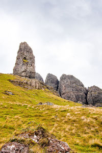 The old man of storr rock formation. isle of skye, scotland.