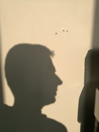 Close-up of silhouette man against sky