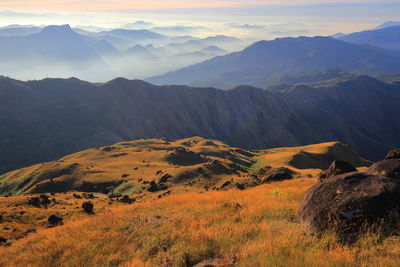 Scenic view of mountains against sky