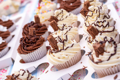 Close-up of cupcakes on plate